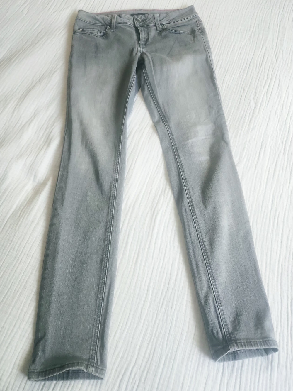 Lovesick Light Grey Straight-Leg Jeans
